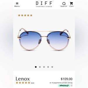 DIFF sunglasses Blue Rose Mirror Polarized New